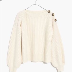 Madewell Boatneck Bubble Sleeve Sweater size XL in pristine condition 100%merino